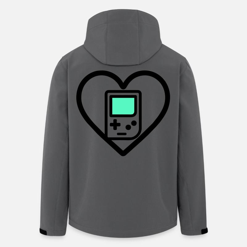 Retro Heart – Retro Handheld Console - Men’s Recycled Softshell Jacket by Stanley/Stella - anthracite