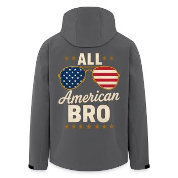 All American Bro Sonnenbrillen USA Design - Recycelte Männer Softshell-Jacke von Stanley/Stella - Anthrazit - Hinten - AI Model Male 185 light (185cm)