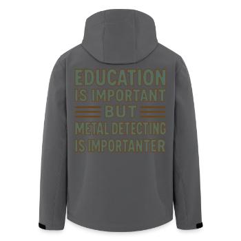 Bildung ist wichtig, aber Metallerkennung ist wichtig - Recycelte Männer Softshell-Jacke von Stanley/Stella - Anthrazit - Hinten - AI Model Male 185 light (185cm)