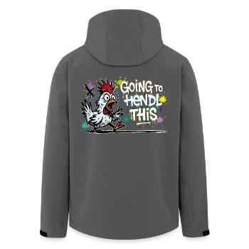 Going to Hendl This Graffiti Denglisch Spruch - Men’s Recycled Softshell Jacket by Stanley/Stella - anthracite - Back - AI Model Male 185 light (185cm)