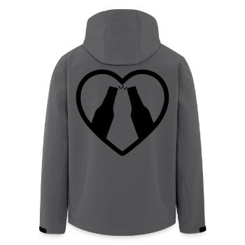Heart Bottles Beer Aperitif Gift - Men’s Recycled Softshell Jacket by Stanley/Stella - anthracite - Back - AI Model Male 185 light (185cm)