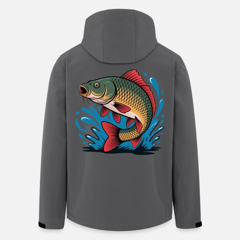 Springender Karpfen  - Recycelte Männer Softshell-Jacke von Stanley/Stella - Anthrazit