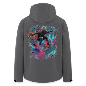 skateboarden - Recycelte Männer Softshell-Jacke von Stanley/Stella - Anthrazit - Hinten - AI Model Male 185 light (185cm)