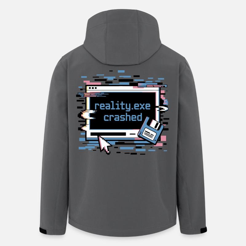 Reality.exe Crashed Retro Pixel Design - Men’s Recycled Softshell Jacket by Stanley/Stella - anthracite
