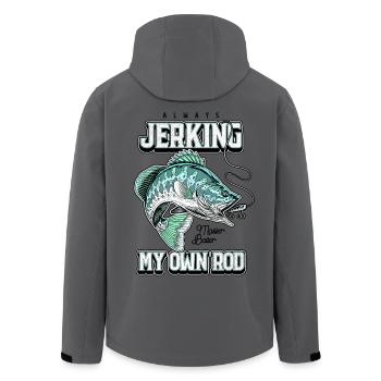 Always Jerking My Rod Funny Fishing - Men’s Recycled Softshell Jacket by Stanley/Stella - anthracite - Back - AI Model Male 185 light (185cm)