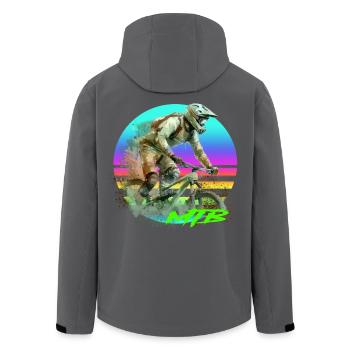 Mtb - Recycelte Männer Softshell-Jacke von Stanley/Stella - Anthrazit - Hinten - AI Model Male 185 light (185cm)