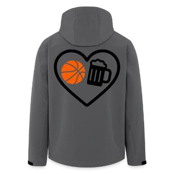Heart Basket Bier - Recycelte Männer Softshell-Jacke von Stanley/Stella - Anthrazit - Hinten - AI Model Male 185 light (185cm)