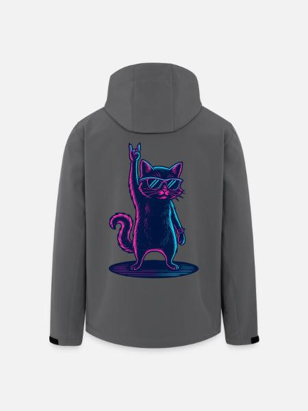 Rockender Kater Mit Sonnenbrille Party - Recycelte Männer Softshell-Jacke von Stanley/Stella - Anthrazit