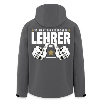 Legendärer Lehrer - Recycelte Männer Softshell-Jacke von Stanley/Stella - Anthrazit - Hinten - AI Model Male 185 light (185cm)