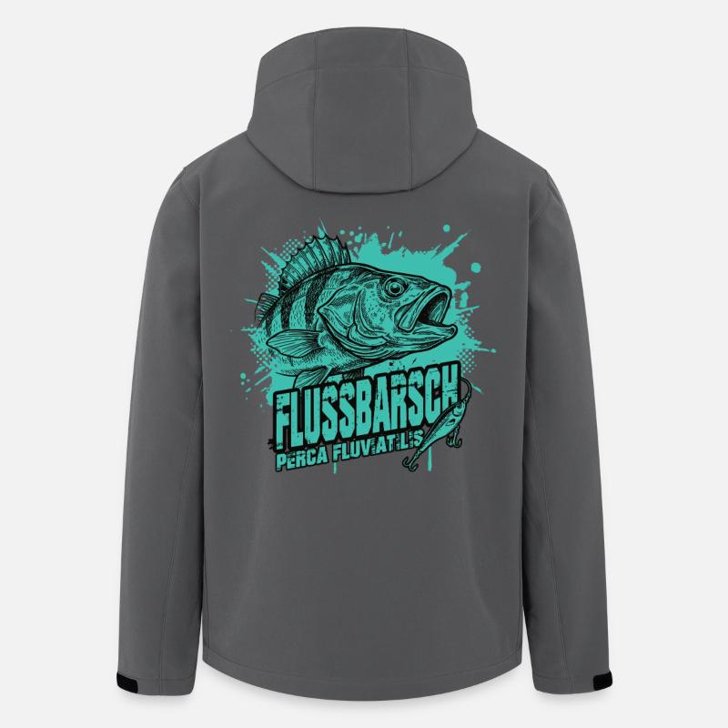 Flussbarsch – Der Stachelritter - Recycelte Männer Softshell-Jacke von Stanley/Stella - Anthrazit