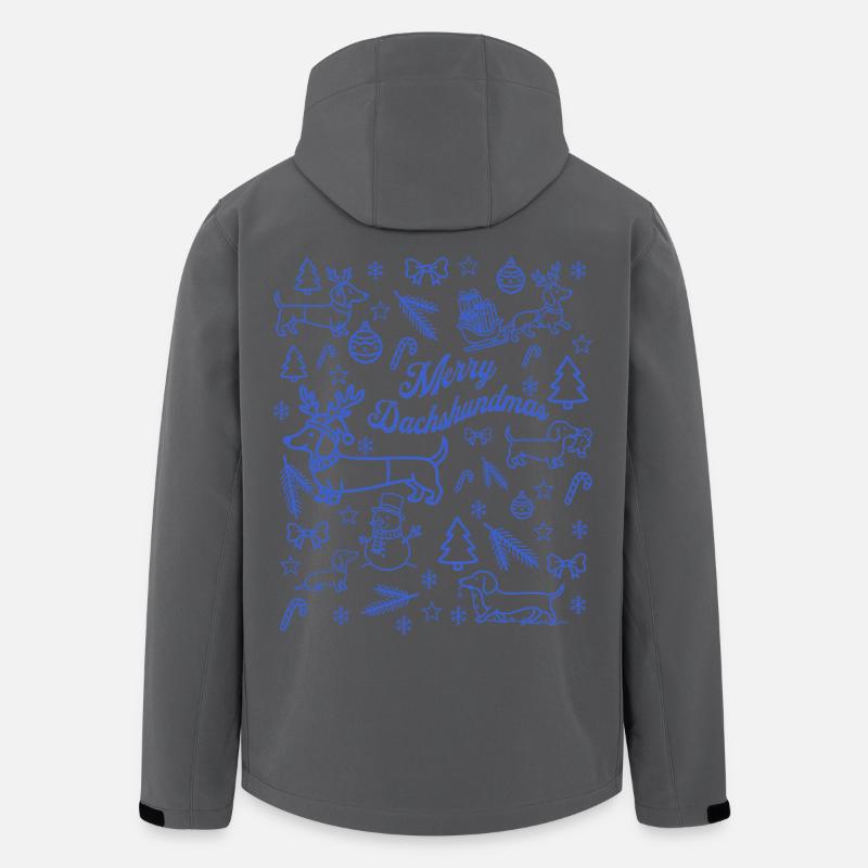 Dackel Weihnachtsspaß Muster - Recycelte Männer Softshell-Jacke von Stanley/Stella - Anthrazit