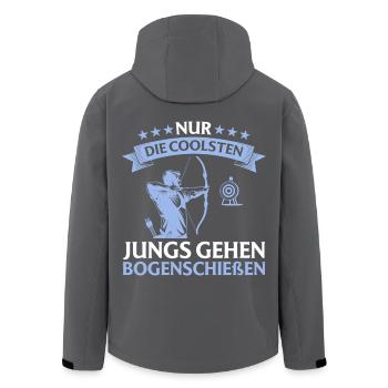 Bogensport - Nur die Coolsten gehen Bogenschießen - Recycelte Männer Softshell-Jacke von Stanley/Stella - Anthrazit - Hinten - AI Model Male 185 light (185cm)