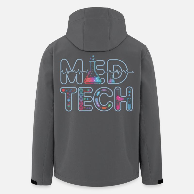MedTech Labor Neon Wissenschaftsdesign - Recycelte Männer Softshell-Jacke von Stanley/Stella - Anthrazit