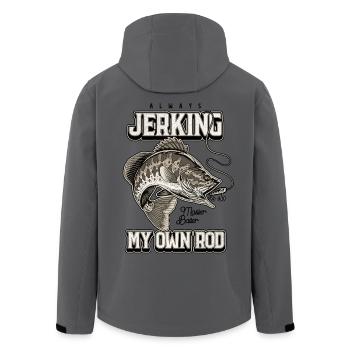 Always Jerking My Rod Funny Fishing - Men’s Recycled Softshell Jacket by Stanley/Stella - anthracite - Back - AI Model Male 185 light (185cm)
