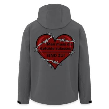 Sarcastic Heart with Barbed Wire - Men’s Recycled Softshell Jacket by Stanley/Stella - anthracite - Back - AI Model Male 185 light (185cm)