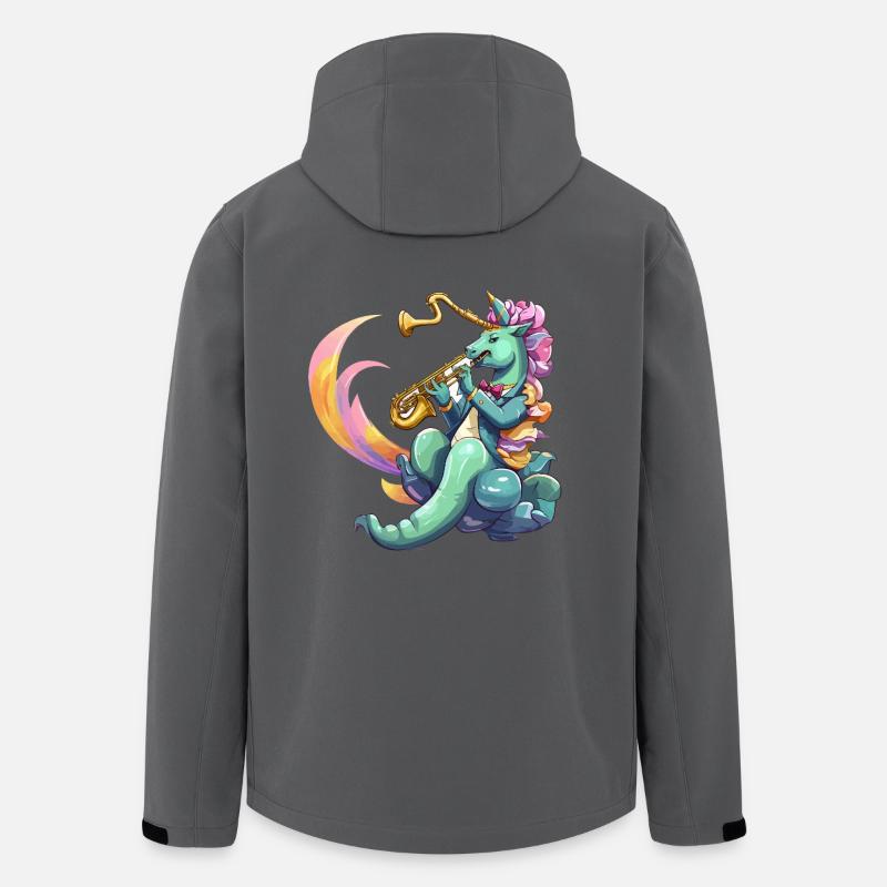 Saxophon Unicorn Neonstil - Recycelte Männer Softshell-Jacke von Stanley/Stella - Anthrazit