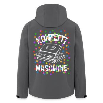 Konfetti Maschine - Karneval - Verkleidung - Recycelte Männer Softshell-Jacke von Stanley/Stella - Anthrazit - Hinten - AI Model Male 185 light (185cm)