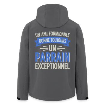 ein großer Freund Außergewöhnlicher Sponsor - Recycelte Männer Softshell-Jacke von Stanley/Stella - Anthrazit - Hinten - AI Model Male 185 light (185cm)