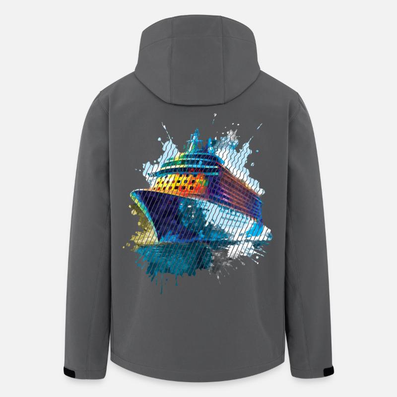 Schiff in buntem Aquarell - Recycelte Männer Softshell-Jacke von Stanley/Stella - Anthrazit
