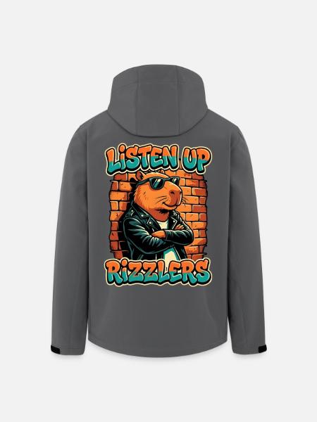 Listen Up Rizzlers Capybara - Recycelte Männer Softshell-Jacke von Stanley/Stella - Anthrazit