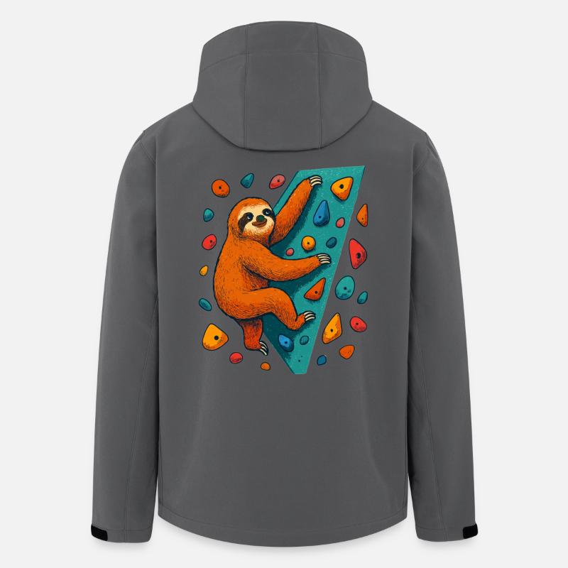 Bouldern Faultier Klettern Boulderkletterer - Recycelte Männer Softshell-Jacke von Stanley/Stella - Anthrazit