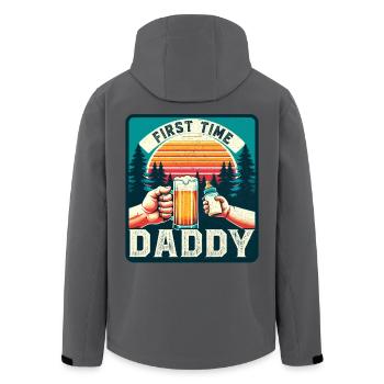 Papa pour la première fois, futur papa, futur père - Veste softshell homme en polyester recyclé Stanley/Stella - charbon - Dos - AI Model Male 185 light (185cm)