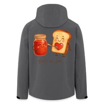 You are my Jam funny Love Toast with Jam - Men’s Recycled Softshell Jacket by Stanley/Stella - anthracite - Back - AI Model Male 185 light (185cm)