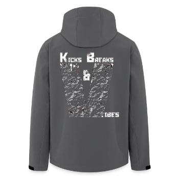 K.B.&Vibes Transparentes Logo - Recycelte Männer Softshell-Jacke von Stanley/Stella - Anthrazit - Hinten - AI Model Male 185 light (185cm)
