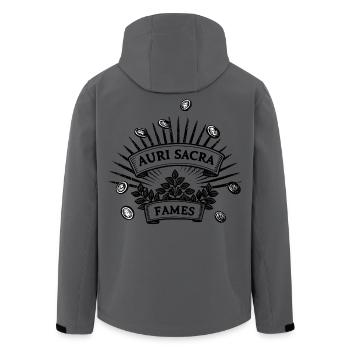 Auri sacra fames  Cursed hunger for gold - Men’s Recycled Softshell Jacket by Stanley/Stella - anthracite - Back - AI Model Male 185 light (185cm)