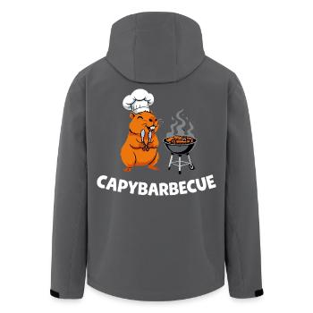 Capybarbecue Grillmeister Capybara - Recycelte Männer Softshell-Jacke von Stanley/Stella - Anthrazit - Hinten - AI Model Male 185 light (185cm)