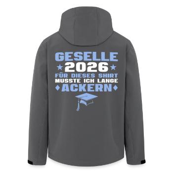 Geselle 2026 Lange Ackern - bestandene Ausbildung - Recycelte Männer Softshell-Jacke von Stanley/Stella - Anthrazit - Hinten - AI Model Male 185 light (185cm)