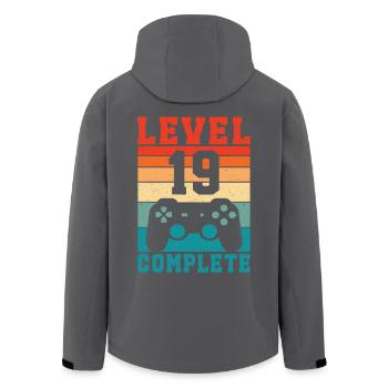 19. Geburtstag Level 19 Complete 19 Jahre Gamer  - Recycelte Männer Softshell-Jacke von Stanley/Stella - Anthrazit - Hinten - AI Model Male 185 light (185cm)