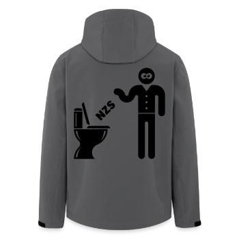NZS In’s Klo, In Die Toilette! Gegen Rechts Black - Recycelte Männer Softshell-Jacke von Stanley/Stella - Anthrazit - Hinten - AI Model Male 185 light (185cm)