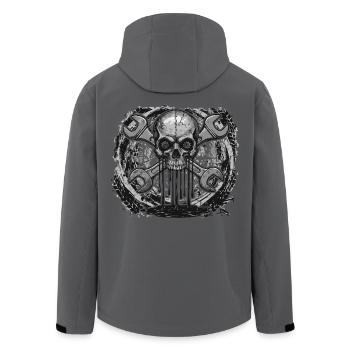 Mechanic Skull – Industrial Workshop - Men’s Recycled Softshell Jacket by Stanley/Stella - anthracite - Back - AI Model Male 185 light (185cm)