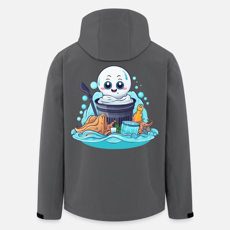 Kübelgeist beim Meeresschutz - Recycelte Männer Softshell-Jacke von Stanley/Stella - Anthrazit