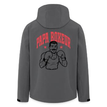 PAPA BOXEUR - Veste softshell homme en polyester recyclé Stanley/Stella - charbon - Dos - AI Model Male 185 light (185cm)