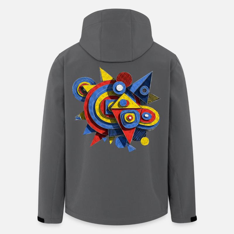 Art Motif Moderne Abstrait - Veste softshell homme en polyester recyclé Stanley/Stella - charbon
