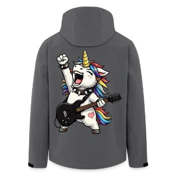 Rainbow Unicorn Rocker - Men’s Recycled Softshell Jacket by Stanley/Stella - anthracite - Back - AI Model Male 185 light (185cm)