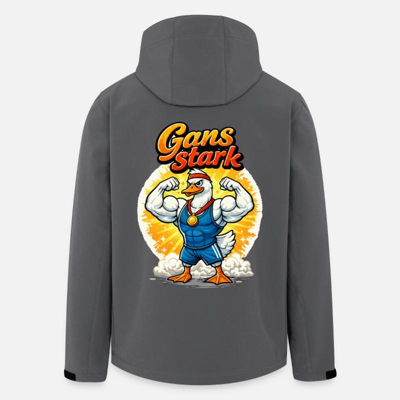 Gans Stark Muskelheld - Recycelte Männer Softshell-Jacke von Stanley/Stella - Anthrazit