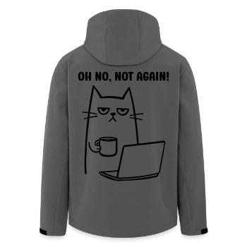 Oh no, not again funny cat with Coffee Notebook - Men’s Recycled Softshell Jacket by Stanley/Stella - anthracite - Back - AI Model Male 185 light (185cm)