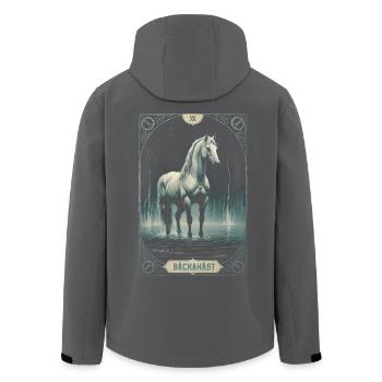Bäckahäst Mythological Creatures - Men’s Recycled Softshell Jacket by Stanley/Stella - anthracite - Back - AI Model Male 185 light (185cm)
