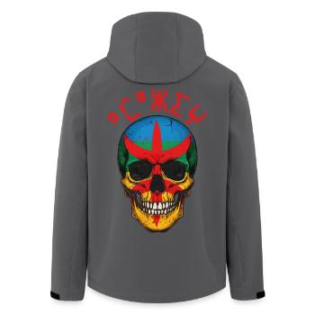 Amazigh Skull – Berber Pride Tifinagh T-Shirt - Men’s Recycled Softshell Jacket by Stanley/Stella - anthracite - Back - AI Model Male 185 light (185cm)