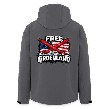 FREE GREENLAND - Men’s Recycled Softshell Jacket by Stanley/Stella - anthracite - Back - AI Model Male 185 light (185cm)
