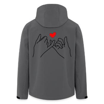 Pinky Promise Love Hands with Heart Symbol - Recycelte Männer Softshell-Jacke von Stanley/Stella - Anthrazit - Hinten - AI Model Male 185 light (185cm)