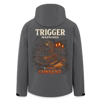 Dark Romance Booktok Trigger Warnings - Recycelte Männer Softshell-Jacke von Stanley/Stella - Anthrazit - Hinten - AI Model Male 185 light (185cm)