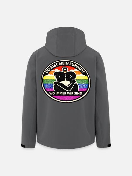 Du bist mein Zuhause Regenbogen Liebe - Recycelte Männer Softshell-Jacke von Stanley/Stella - Anthrazit