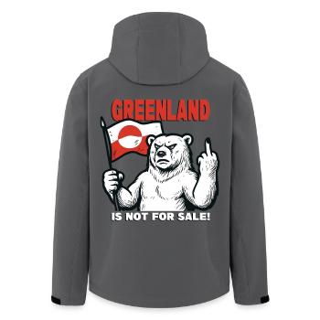 Greenland Is Not For Sale - Men’s Recycled Softshell Jacket by Stanley/Stella - anthracite - Back - AI Model Male 185 light (185cm)