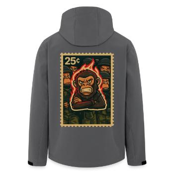 Protestation du Feu et des Singes - Veste softshell homme en polyester recyclé Stanley/Stella - charbon - Dos - AI Model Male 185 light (185cm)