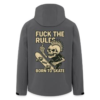 Geboren zum Skaten – Skelett Punk - Recycelte Männer Softshell-Jacke von Stanley/Stella - Anthrazit - Hinten - AI Model Male 185 light (185cm)