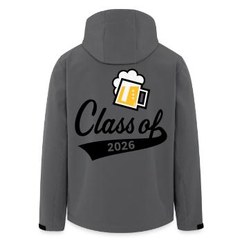 Class Of 2026 (Abschlussklasse / Bier / 3C POS) - Recycelte Männer Softshell-Jacke von Stanley/Stella - Anthrazit - Hinten - AI Model Male 185 light (185cm)